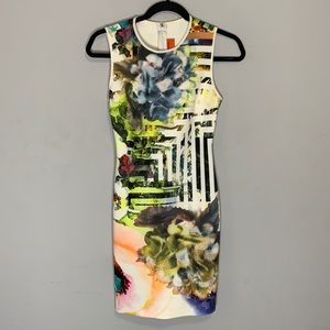 Clover canyon printed sleeveless body on dress xs